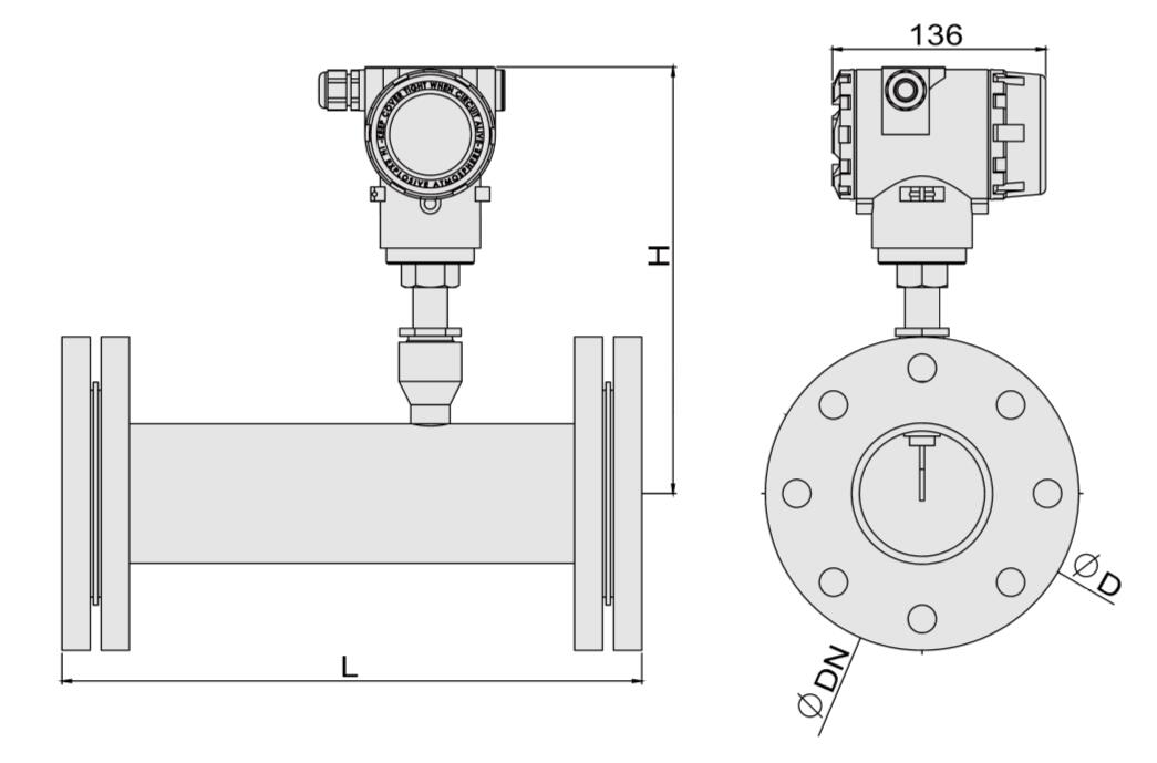 ACU100L管道式熱式質量流量計